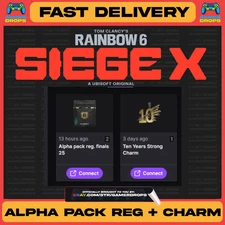 Rainbow 6 Siege Twitch Drops - Ten Years Strong Charm + 2 Alpha pack reg. finals