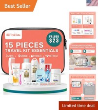 Lightweight TSA-Approved 15-Piece Women's Hygiene Kit with Clear Toiletry Bag