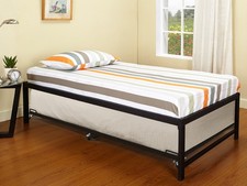 Muebles Marca Kings - Marco de sofá cama de metal negro tamaño doble con cama nido