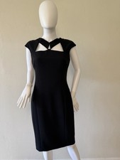 Versace Collection Sheath Dress Cut Out Cap Sleeve Black Gold Size 44