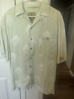 Joe Marlin Aloha Button Front Shirt Sz M Mens Palm Trees Tropical