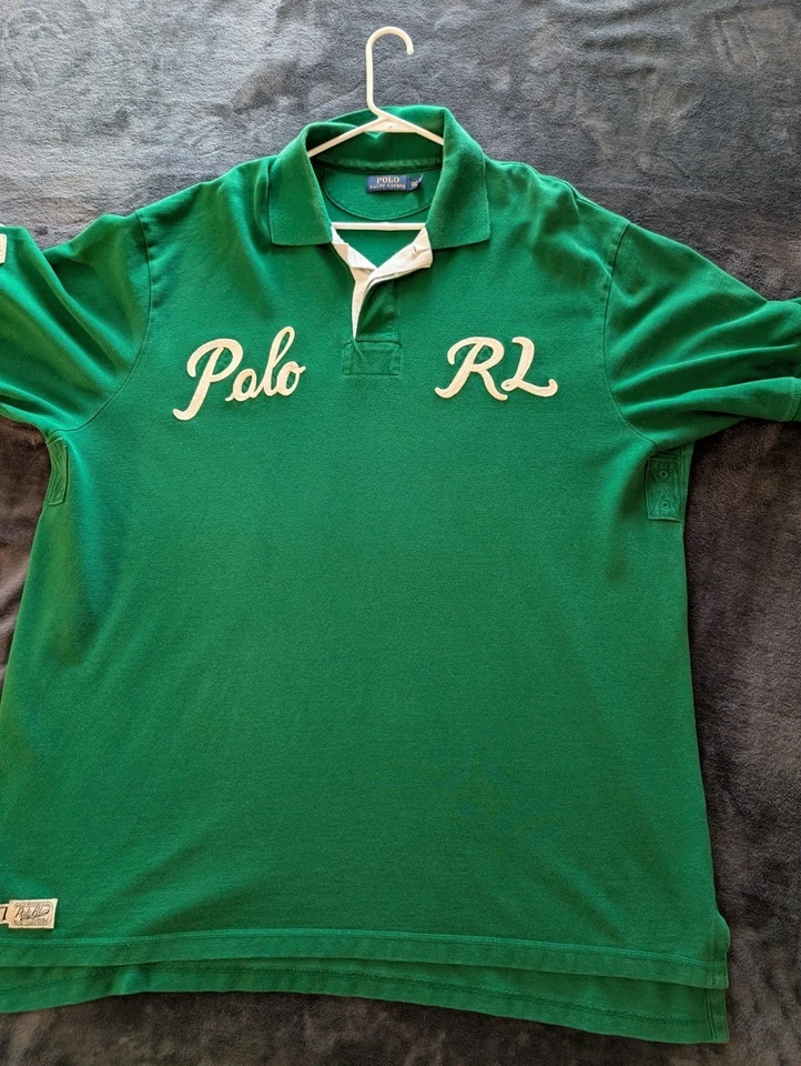 Polo Ralph Lauren RL67 green Logo Polo Shirt Size 2XLT (27x33.5) - Image 2 of 4