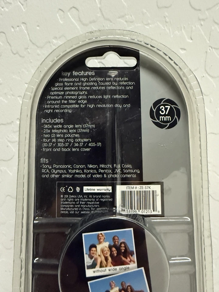 Zeikos Telephoto(2.5x), Wide Angle(.45x) lenses for 37mm lens BRAND NEW - Image 3 of 4