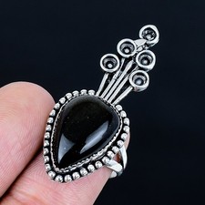 Redefined Black Onyx Gemstone Handmade 925 Sterling Silver Ring Size 7