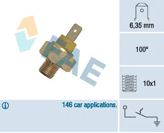 TEMPERATURE SWITCH, COOLANT WARNING LAMP FOR AUDI SEAT SKODA FAE 35350 - Image 2 of 4