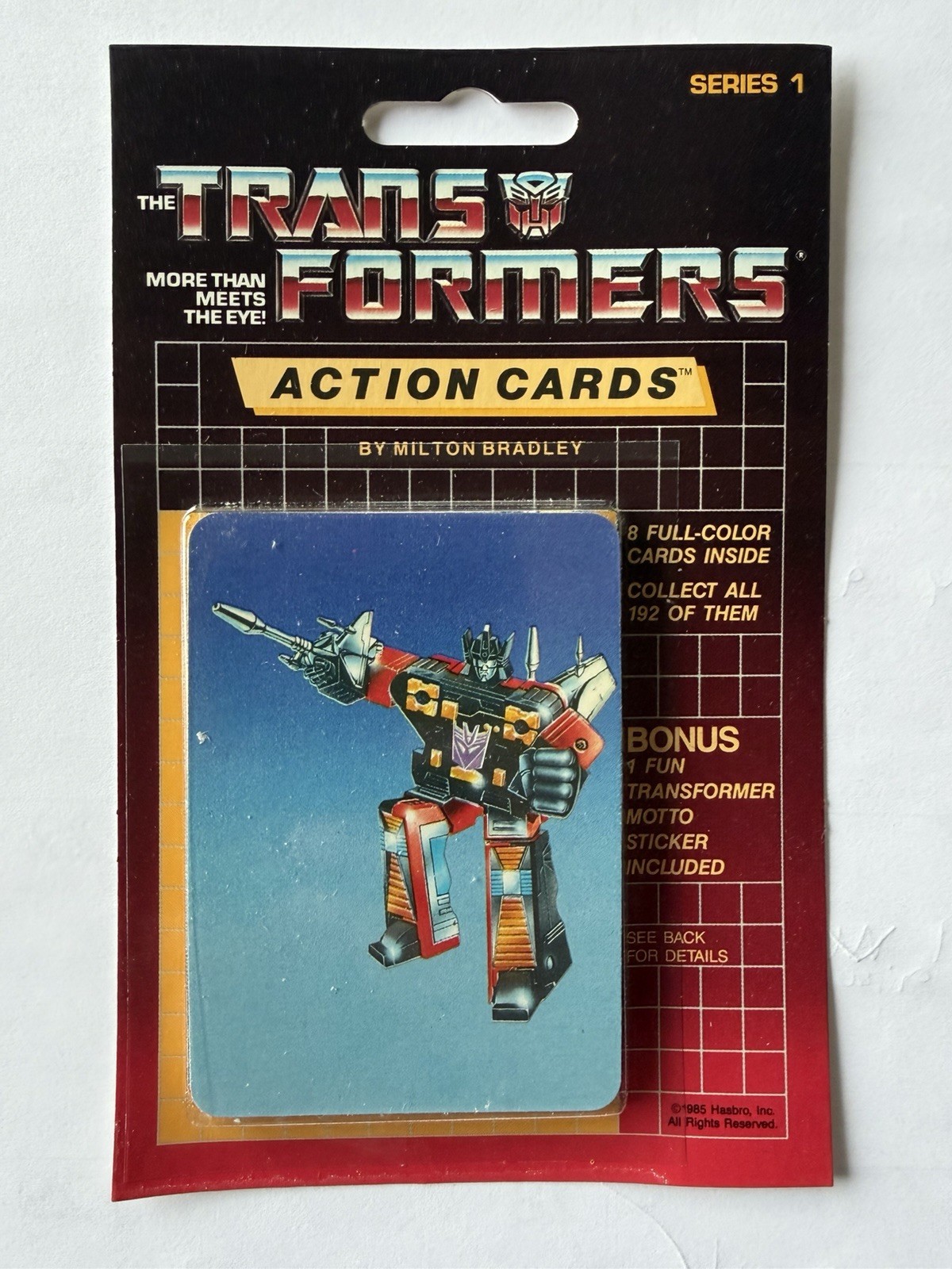 1985 Transformers Hasbro Action Cards Rumble #106 On Top Unopened Sealed Pack