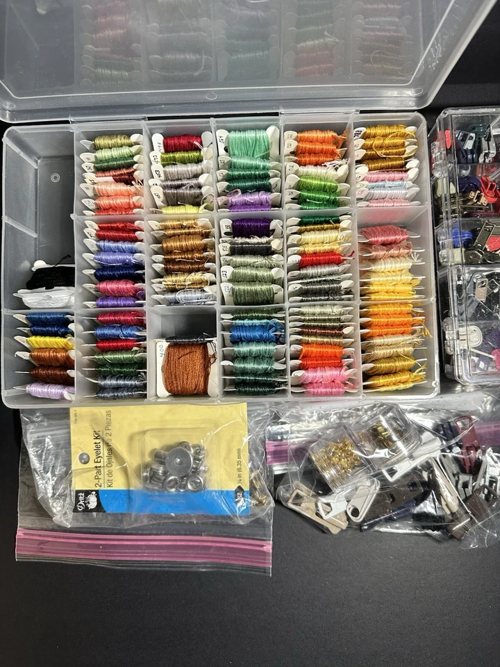 ¡Lote de 5 libras de cremalleras y accesorios de costura! Kit de reparación de roscas, deslizadores, tiradores Foto 3 de 4