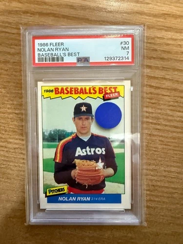 1986 Fleer Baseball's Best Sluggers vs. Pitchers - Nolan Ryan #30 PSA 7