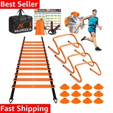 Scala di Agilità, Set di Attrezzature per Allenamento Agility Speed, Scala di Velocità 20ft, 12 S...