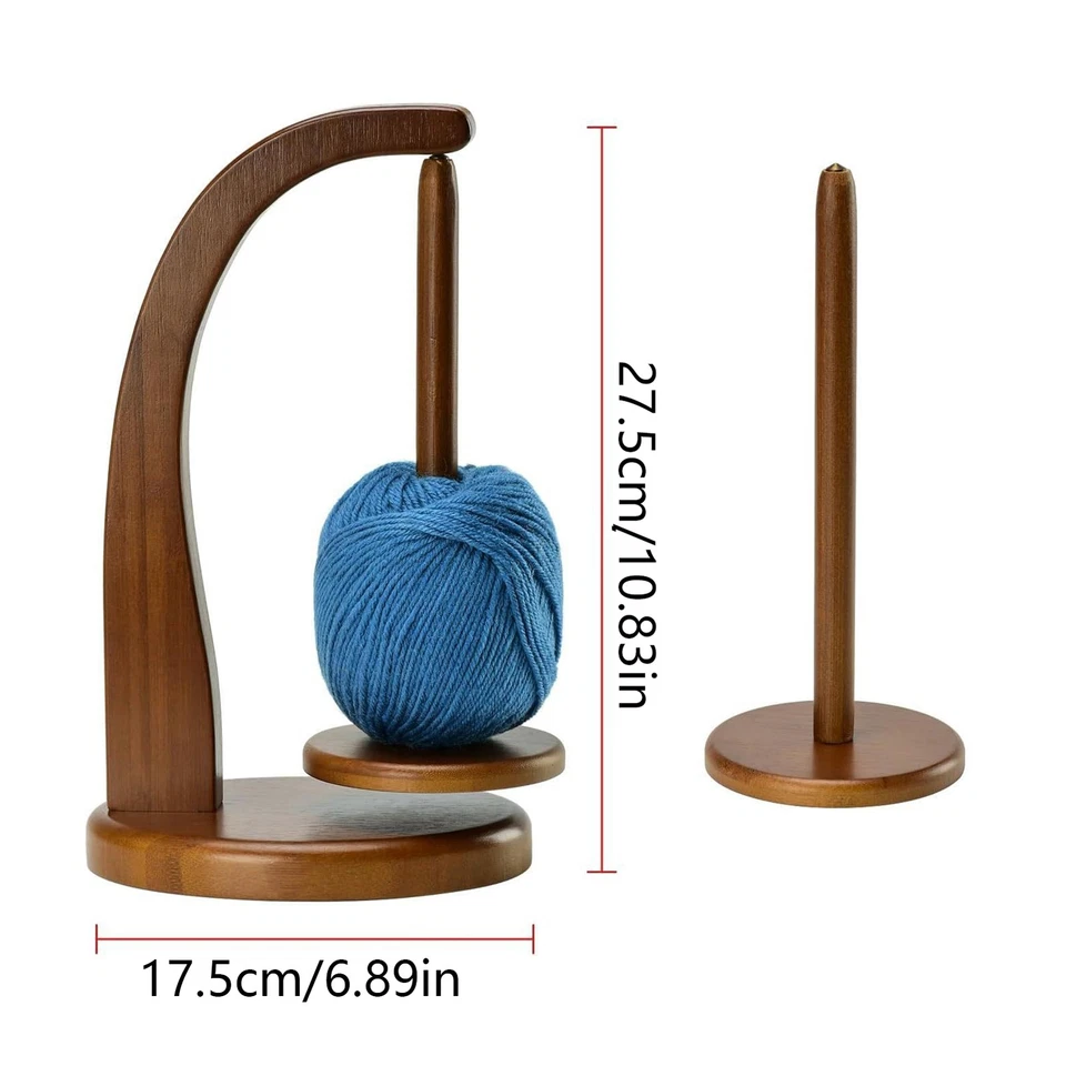 Yarn Holder For Knitting And Crocheting Rotating Magnetic Wooden Yarn Holder - Image 3 of 4