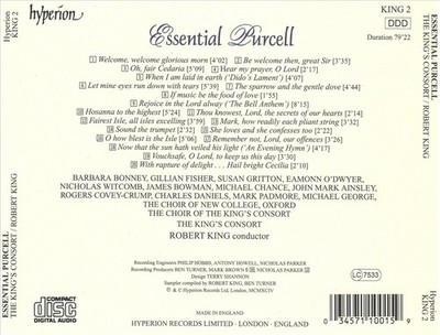 KING'S CONSORT ESSENTIAL PURCELL NEW CD