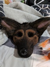German Shepherd Dog Furry Mask Tail Gear Set