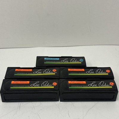Lot Of 5 Lee Oskar Harmonicas Set Of Major Diatonic A C D & Melody Maker G - EUC
