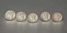 Mercury Dimes 1941-1945 (50 each) 90% Silver Bullion (5 rolls/250 dimes)