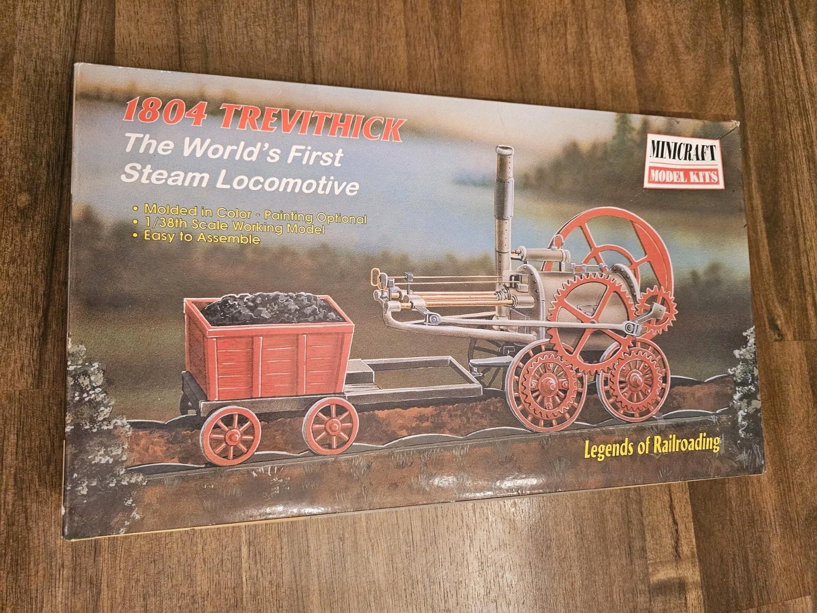 Minicraft 1804 Trevithick Steam Locomotive Model Kit – 1/38 Scale – New Open Box