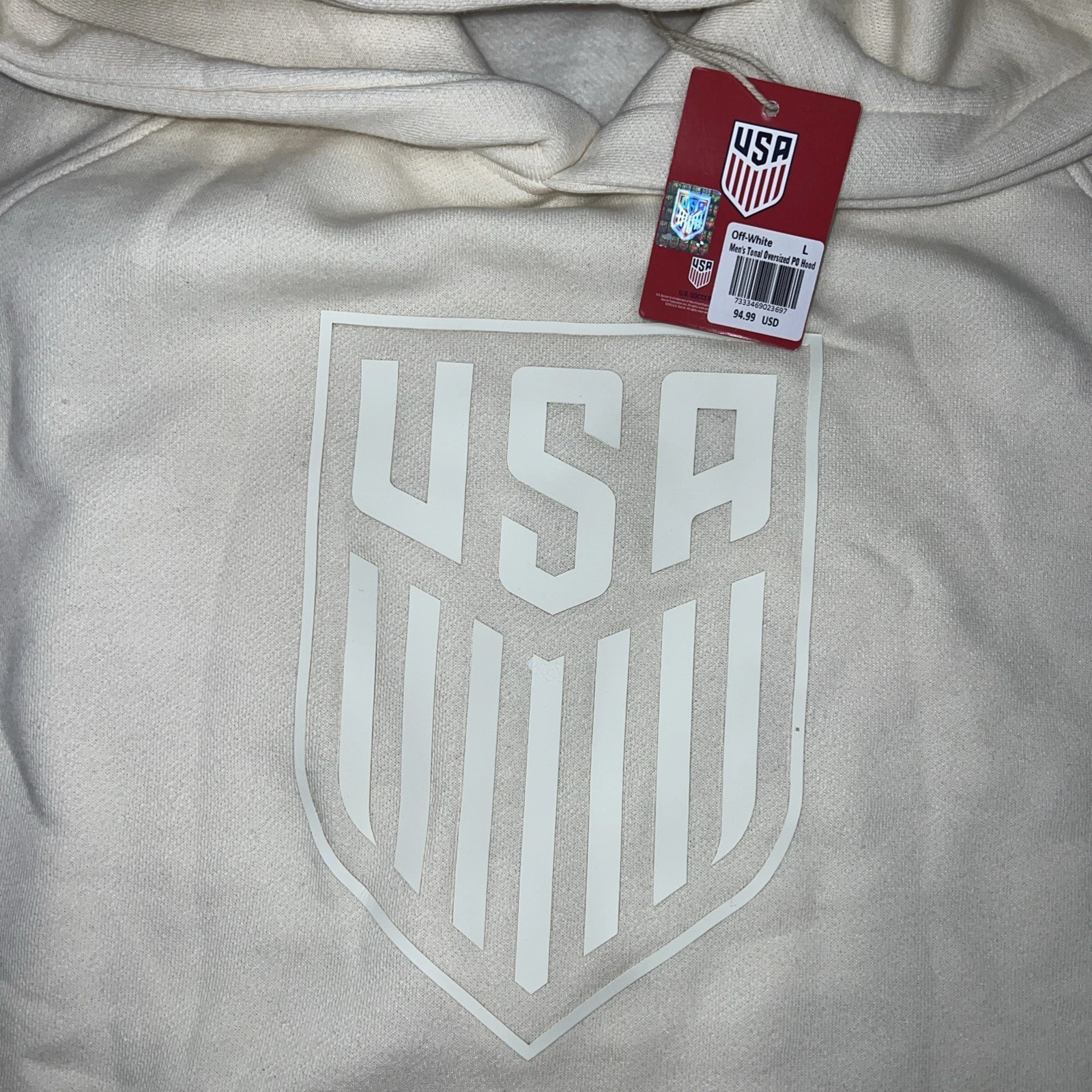 OFF WHITE Felpa con cappuccio Off White squadra nazionale USA L oversize nuova con etichetta