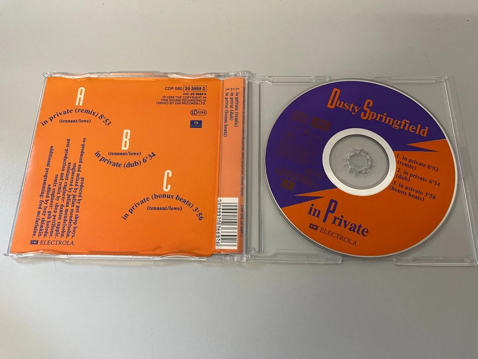 Dusty Springfield – In Private (Remix) - Maxi CD Single © 1989 (Pet Shop Boys) - Bild 2 von 2