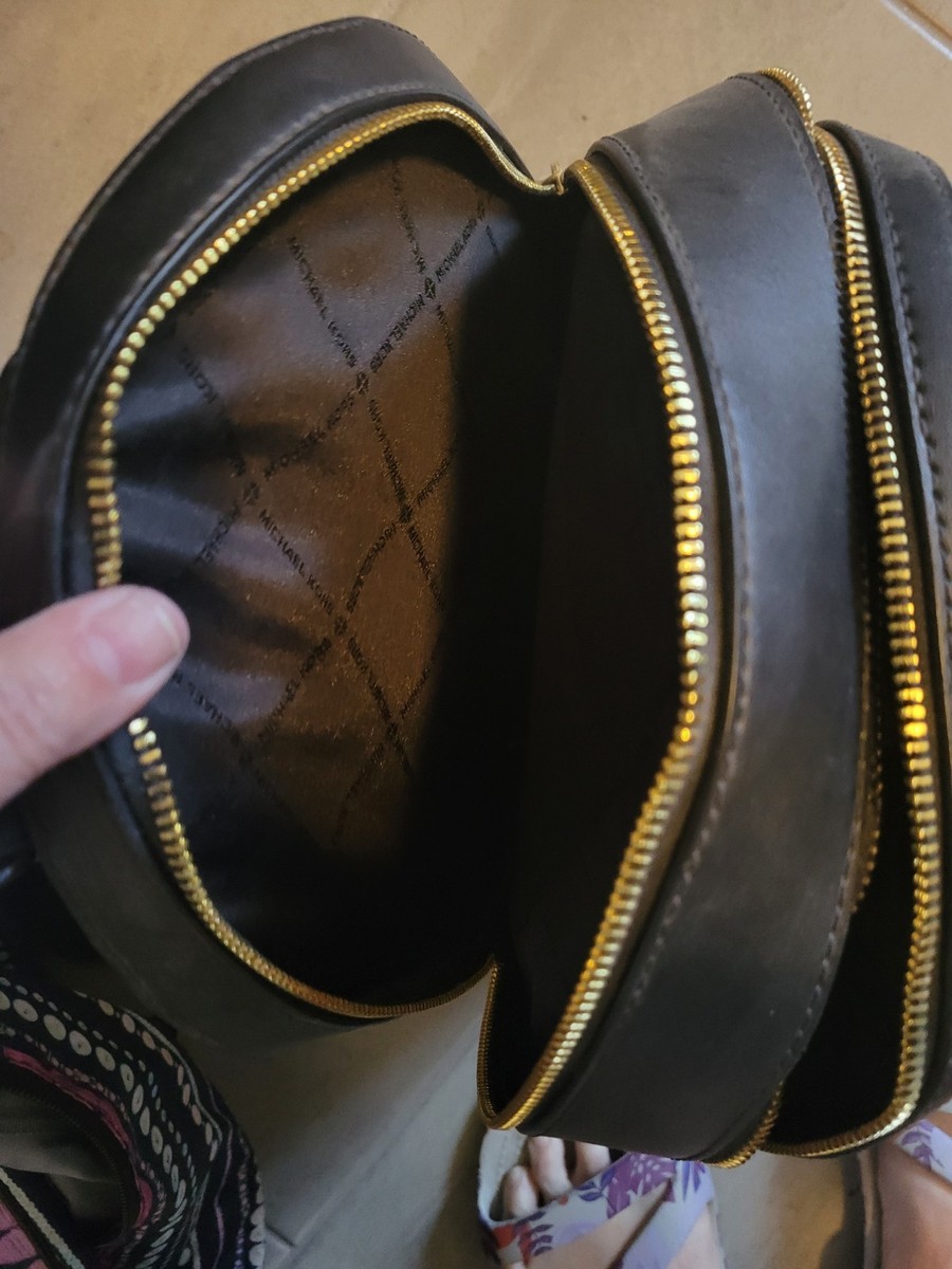 Michael Kors Black Pebbled Leather Backpack Gold Hardware  display picture 3