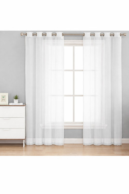 2PC GROMMET SOLID VOILE SHEER PANEL WINDOW CURTAIN TREATMENT DRAPE NEW DECOR