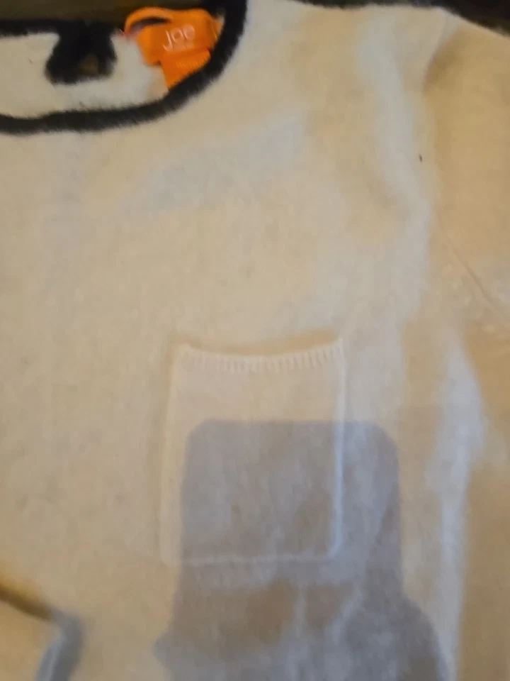 Joe Fresh Medium 100% Cashmere Sweater Ivory/Black Excellent  - Image 2 of 4