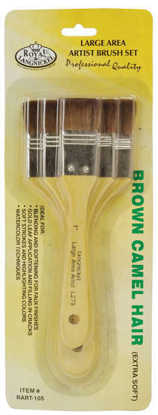 SETS OF 3 ARTIST PAINT BRUSHES 1" 2" 3" Soft Stiff Wash Stai