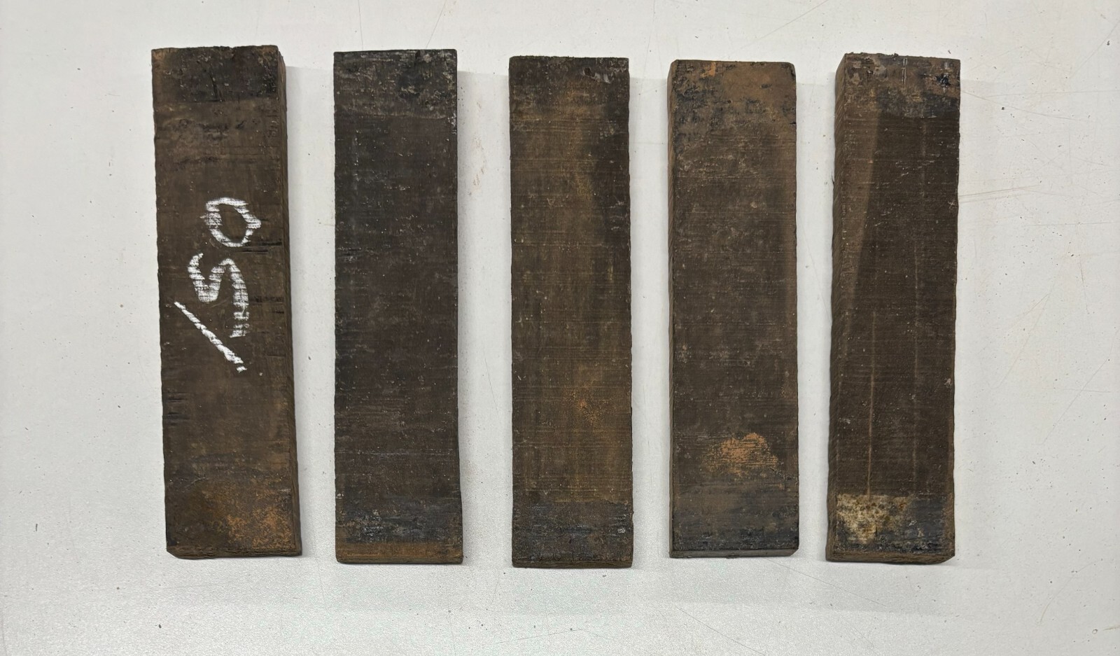 5 Pack, Gaboon Ebony Guitar Bridge BlanksLuthier Tonewoods 8"x 2"x 1