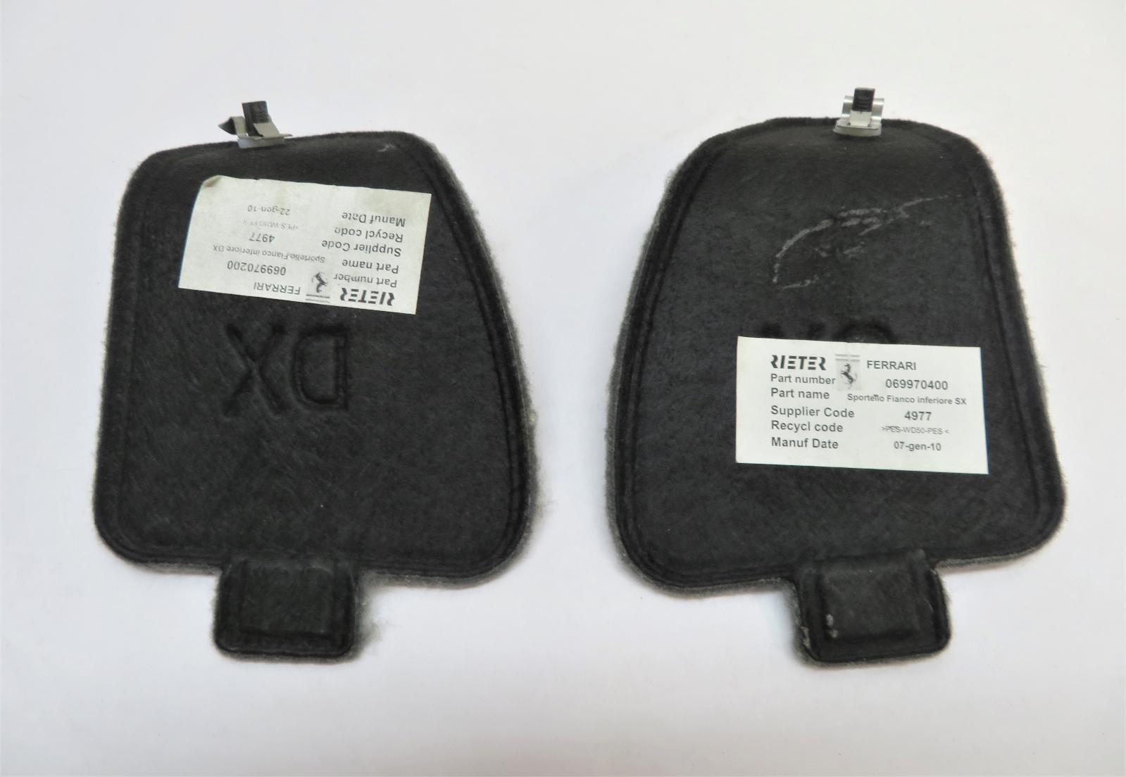 '10 FERRARI CALIFORNIA REAR CARPET ACCESS COVER TRIM SET 069970400 OEM 069970200