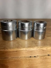 VTG SNAP-ON 3/8 DRIVE 12pt SHALLOW SOCKETs (3) FV241 FV221  FV201  3/4 11/16 5/8