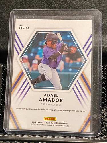 Adael Amador 2022 Elite Extra Orange Future Threads Auto #35/199 - Rockies - Picture 2 of 2