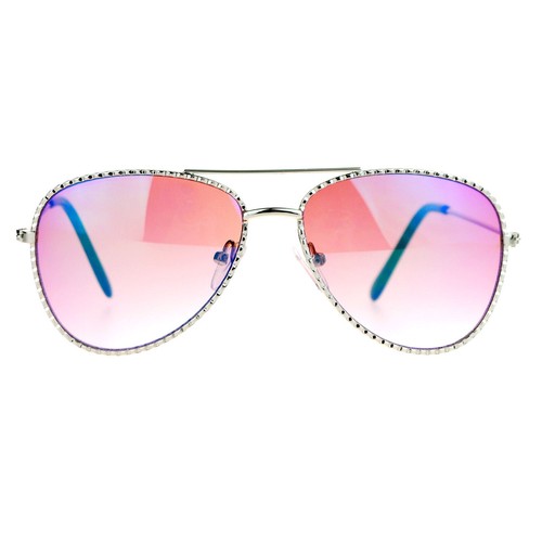 Kid's Pilot Sunglasses Ridged Metal Frame UV Protection Boys & Girls - Picture 4 of 25