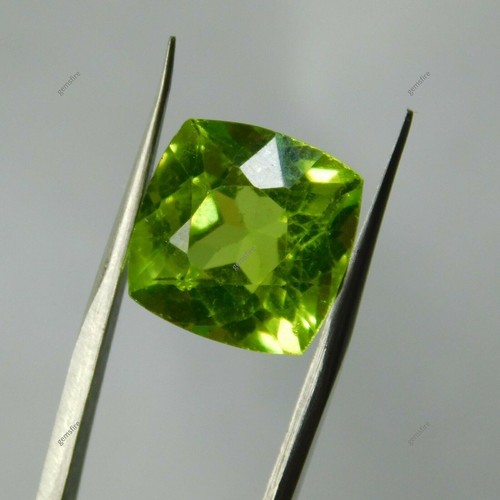 Piedras preciosas sueltas CERTIFICADAS peridoto natural de 10 quilates VERDE cuadrado corte cojín tamaño anillo - Imagen 4 de 5