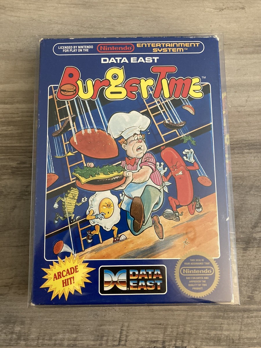 Burger Time Nintendo, NES Complete in Box CIB Burgertime 5 Screw