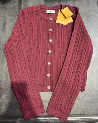 Sandro Bordeaux Cardigan H24HOLIDAY