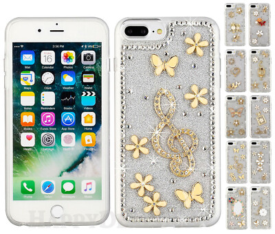 For Apple iPhone Plus Plus Diamond Rhinestone Pearl TPU
