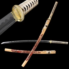 Polished 1095 CARBON STEEL BLADE JAPANESE SAMURAI SWORD KATANA RAZOR SHARP
