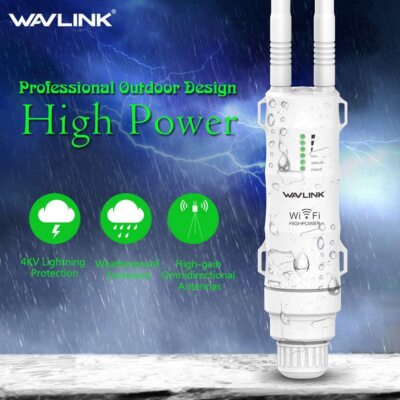 Wavlink Dual-Band AC600 High Power Outdoor WiFi Range Extender PoE