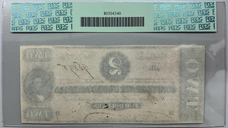 1864 T-70 - 2 Dollars - Confederate States of America PCGS 58PPQ - Image 2 of 2