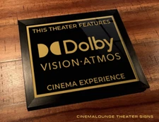 Framed 8" x 10" Home Theater / Cinema Sign - Dolby Vision Atmos (New Logo)