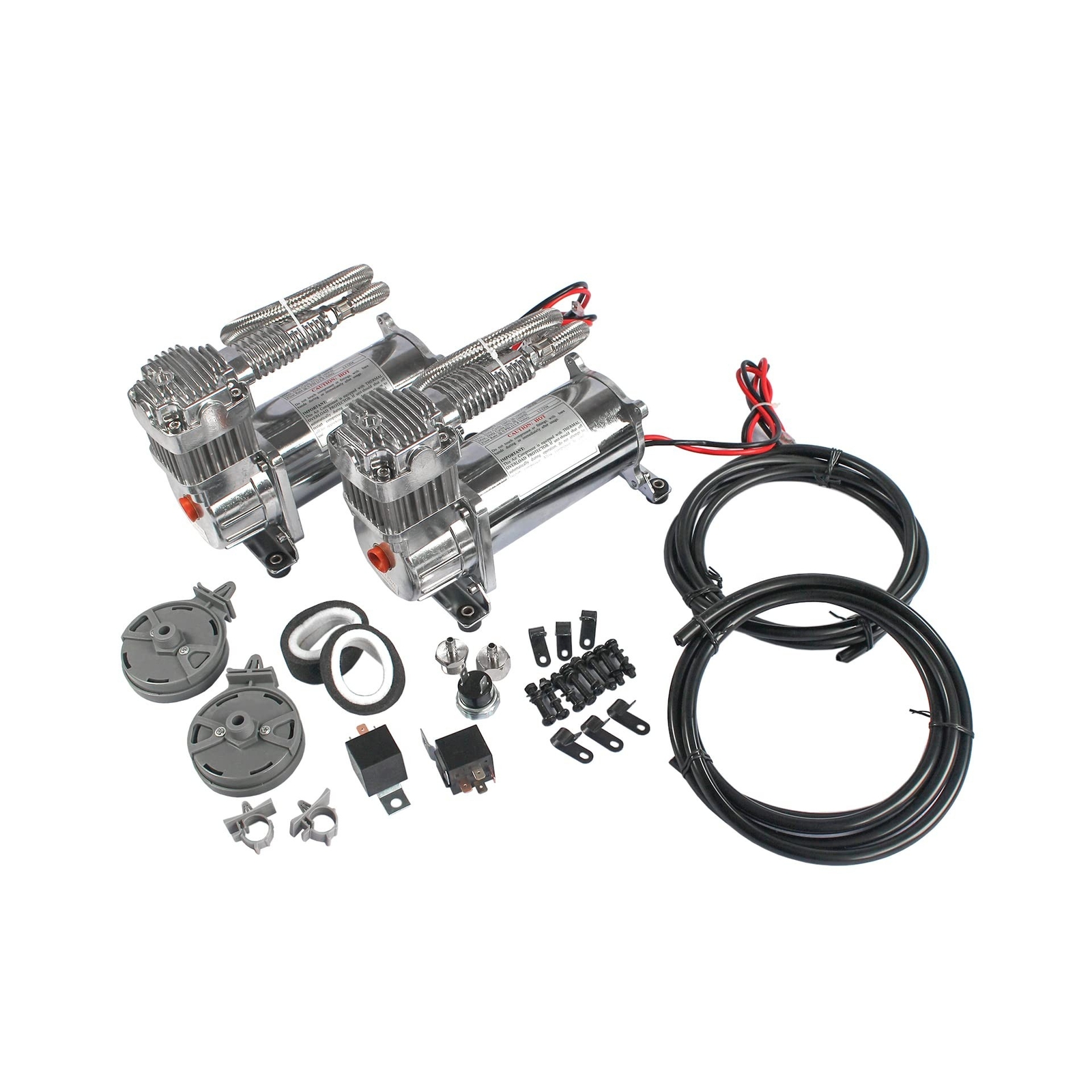 DICMIC 12V 444C 200 PSI Dual Value Pack Chrome Air Compresso