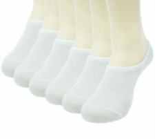 New 6-12 Womens No-Show Liner Low Cut Invisible Loafer Cotton Socks White