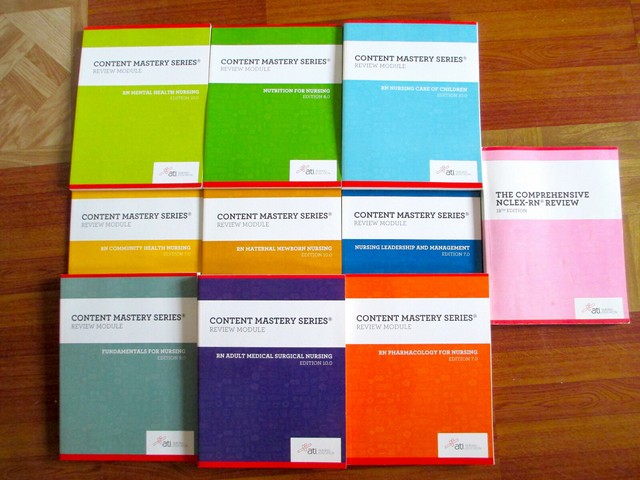 All 9 Nursing ATI Content Mastery Series books + Comprehensive NCLEX