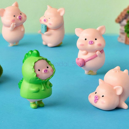 NEW 7X DIY Cute Pig Desktop Decoration Figurine Home Toy Garden Ornament Accesso - Picture 7 of 9
