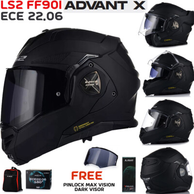 LS2 Flip Front ECE22.06 Motorrad Modular Helm FF901 ADVANT X mit dunklem Visier