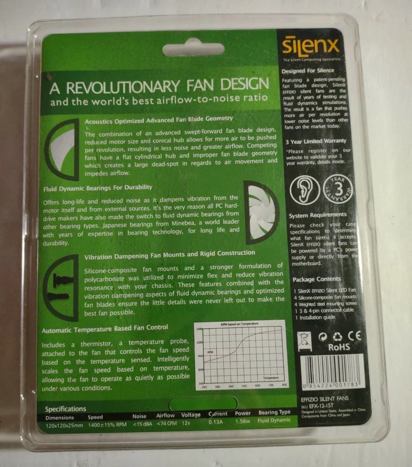 Silenx 15 dBA / 74 CFM / 120 mm EFFIZIO Silent Fans New In Package. - Image 2 of 3