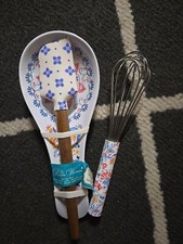 Pioneer Woman Spoon Rest and Spatula and Wisk Set MAZIE