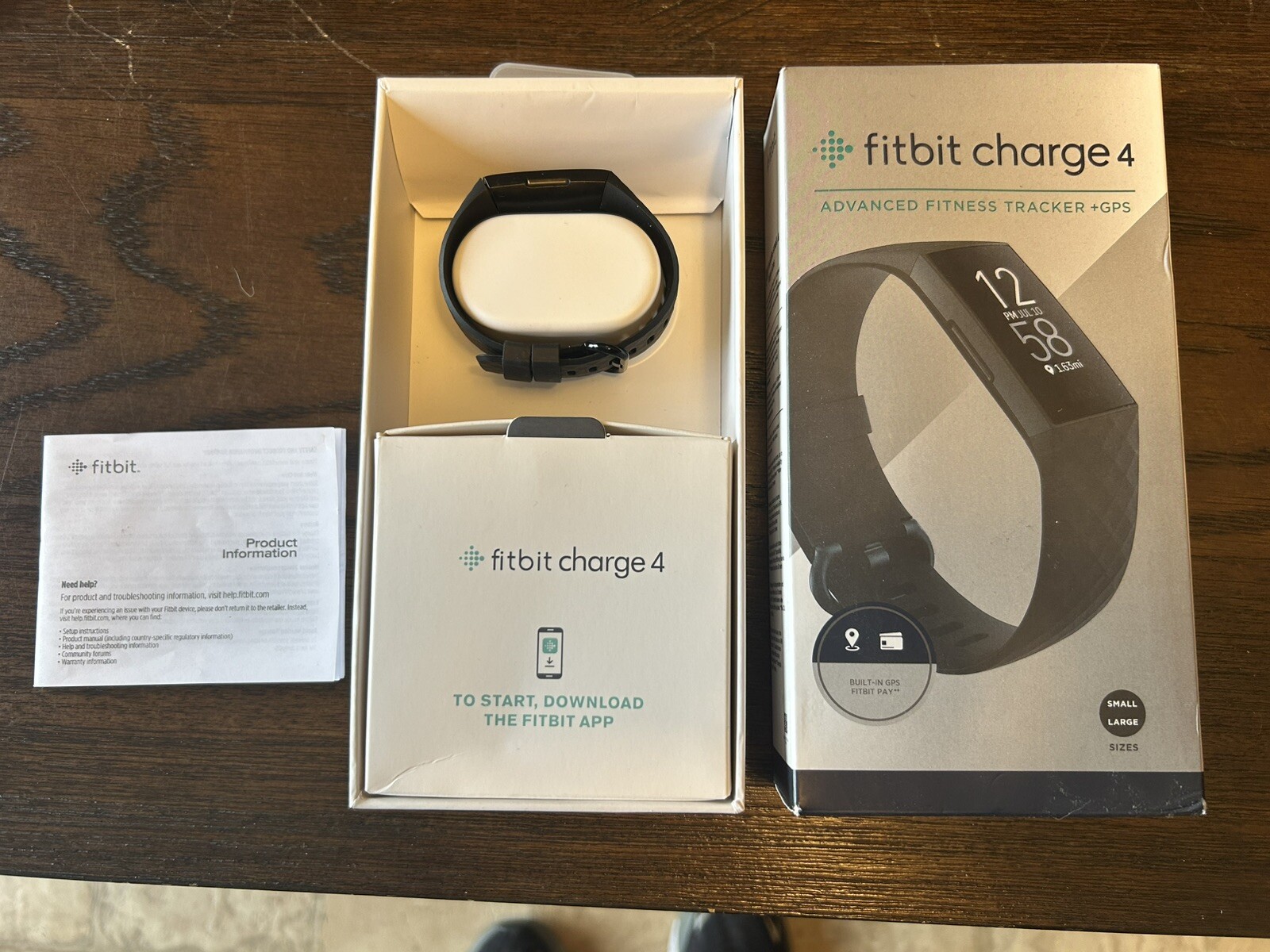 Fitbit Charge 4 GPS Heart Rate Sleep Swim Tracker Black Excellent Condition-image