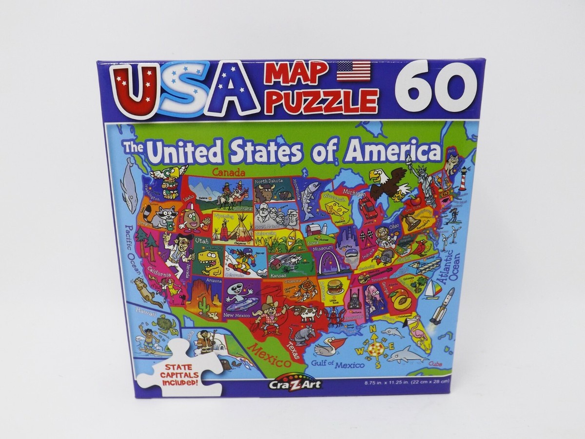 Cra-Z-Art USA Map 60 pc Puzzle - State Capitals Included! | eBay