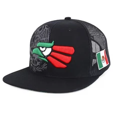 XXL Hecho En Mexico Eagle 3D Embroidered Flatbill Snapback Mesh Cap  - FREE SHIP