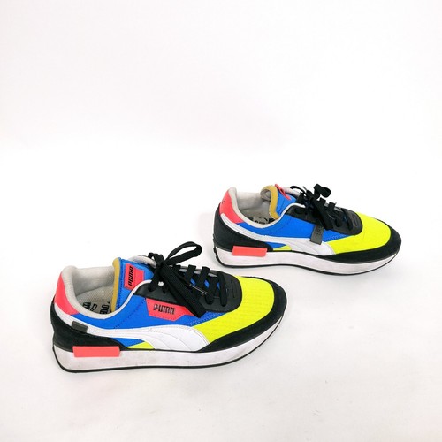 Puma Future Rider Shoes Sneakers Boys Size 7C YOUTH White Black Blue Green - Picture 2 of 10