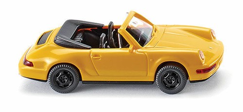Wiking HO 1989 Porsche Carrera Convertible Montado Amarillo 16504 | Zustand: New